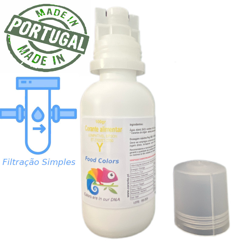 Tinta alimentar para Epson Filt Simples 100g(Amarelo) Tinta alimentar para Epson Filt Simples 100g(Amarelo)